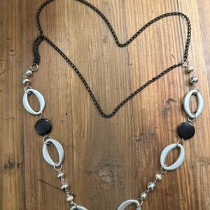 Elegant Black and Silver Necklace